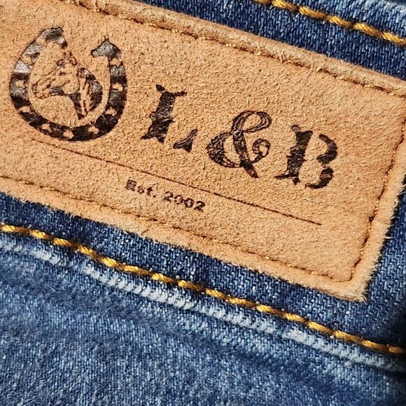 Lucky and Blessed Jeans Size 10 Blue Distressed Stretch Straight Leg - Picture 16 of 16